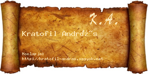 Kratofil András névjegykártya