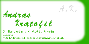 andras kratofil business card